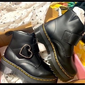 Lazy oaf x Dr Martens heart buckle platform boots